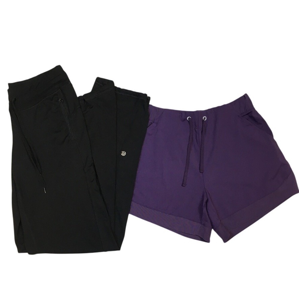 Women XS Workout Bundle Avia Purple Athletic Short Champion Black Jogger Gym Lot